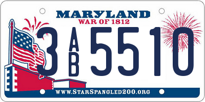 MD license plate 3AB5510