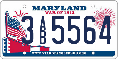 MD license plate 3AB5564