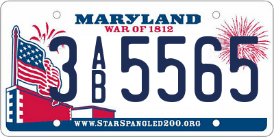 MD license plate 3AB5565