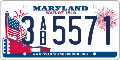 MD license plate 3AB5571