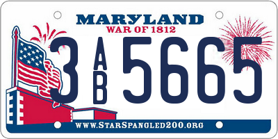 MD license plate 3AB5665