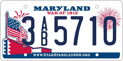 MD license plate 3AB5710