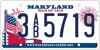MD license plate 3AB5719