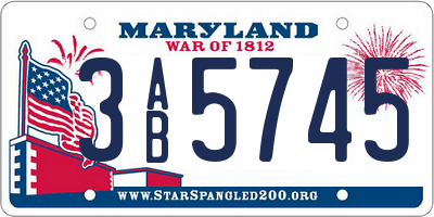 MD license plate 3AB5745