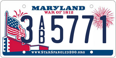 MD license plate 3AB5771
