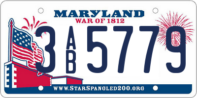 MD license plate 3AB5779