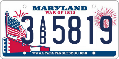 MD license plate 3AB5819