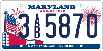 MD license plate 3AB5870