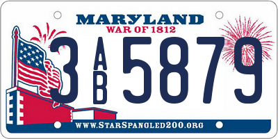 MD license plate 3AB5879