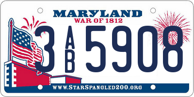 MD license plate 3AB5908