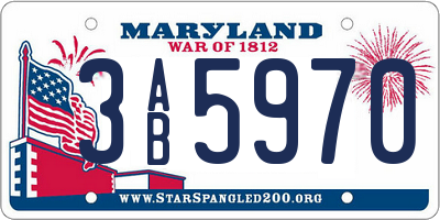 MD license plate 3AB5970