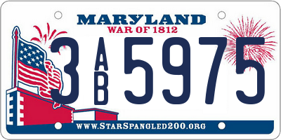 MD license plate 3AB5975