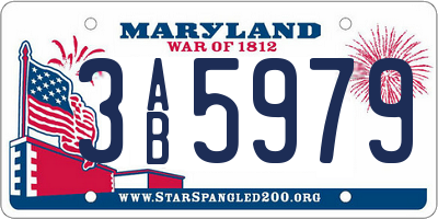 MD license plate 3AB5979