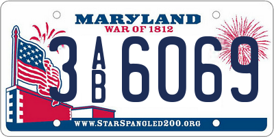 MD license plate 3AB6069