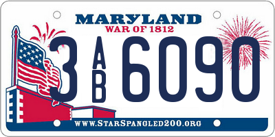 MD license plate 3AB6090