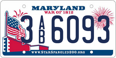 MD license plate 3AB6093