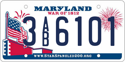 MD license plate 3AB6101
