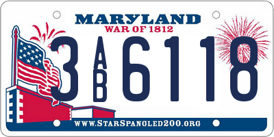 MD license plate 3AB6118