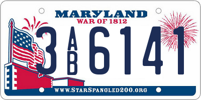 MD license plate 3AB6141
