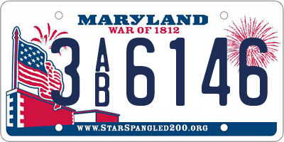 MD license plate 3AB6146