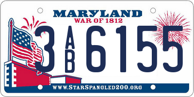 MD license plate 3AB6155