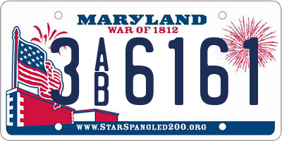 MD license plate 3AB6161