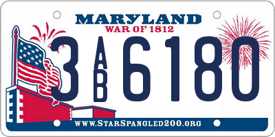 MD license plate 3AB6180
