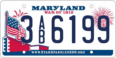 MD license plate 3AB6199