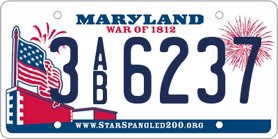 MD license plate 3AB6237