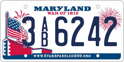 MD license plate 3AB6242