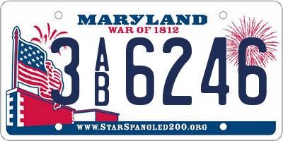 MD license plate 3AB6246