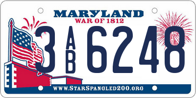 MD license plate 3AB6248