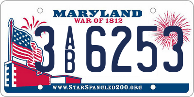 MD license plate 3AB6253