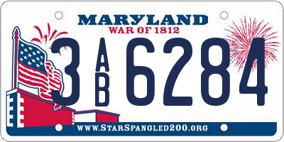 MD license plate 3AB6284