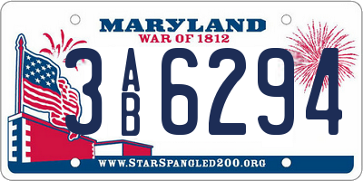 MD license plate 3AB6294