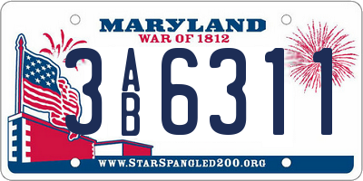 MD license plate 3AB6311