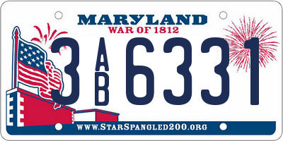 MD license plate 3AB6331
