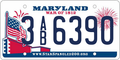 MD license plate 3AB6390