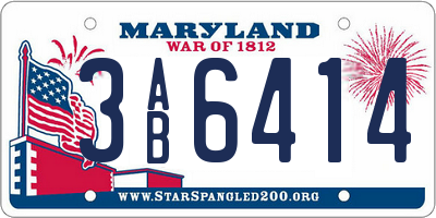 MD license plate 3AB6414