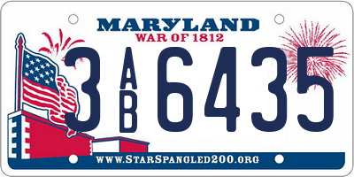 MD license plate 3AB6435