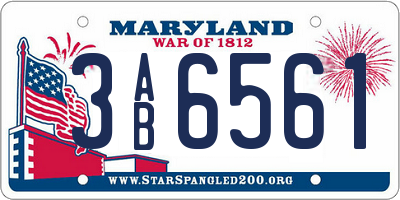MD license plate 3AB6561