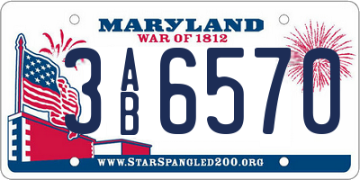 MD license plate 3AB6570