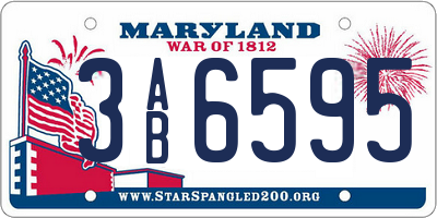 MD license plate 3AB6595