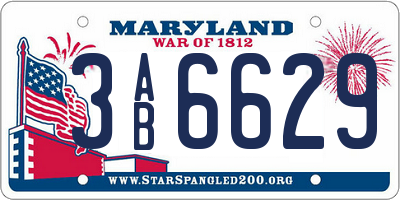 MD license plate 3AB6629
