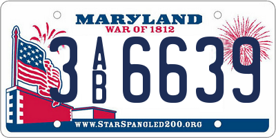 MD license plate 3AB6639
