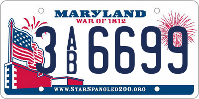 MD license plate 3AB6699