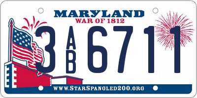 MD license plate 3AB6711