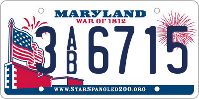 MD license plate 3AB6715