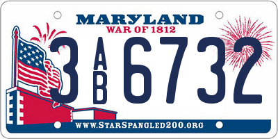 MD license plate 3AB6732