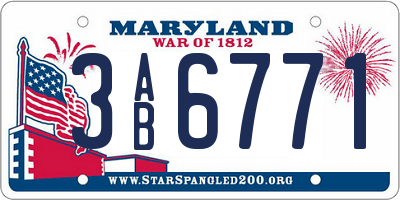 MD license plate 3AB6771